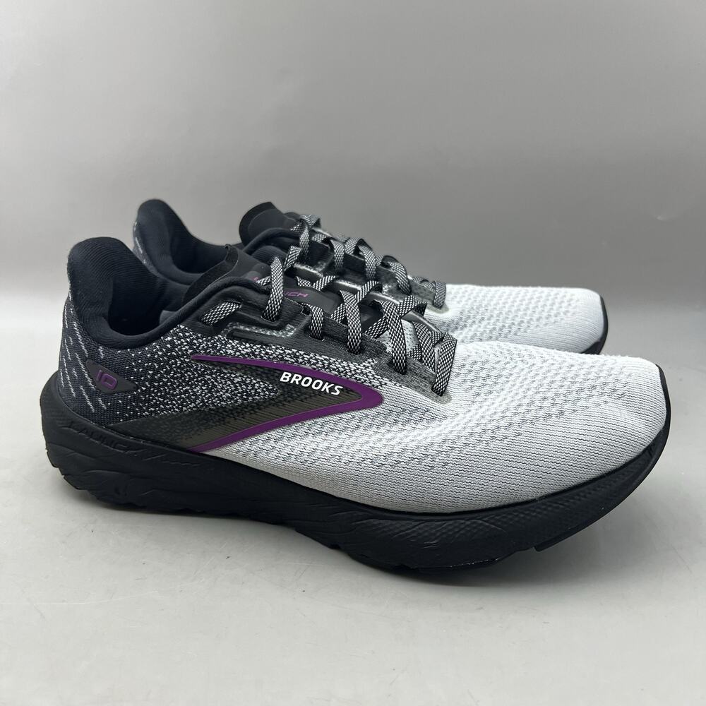 Brooks Launch 10 Running Shoes Women Size 10 B Gray Black Mesh Comfort Sneakers
